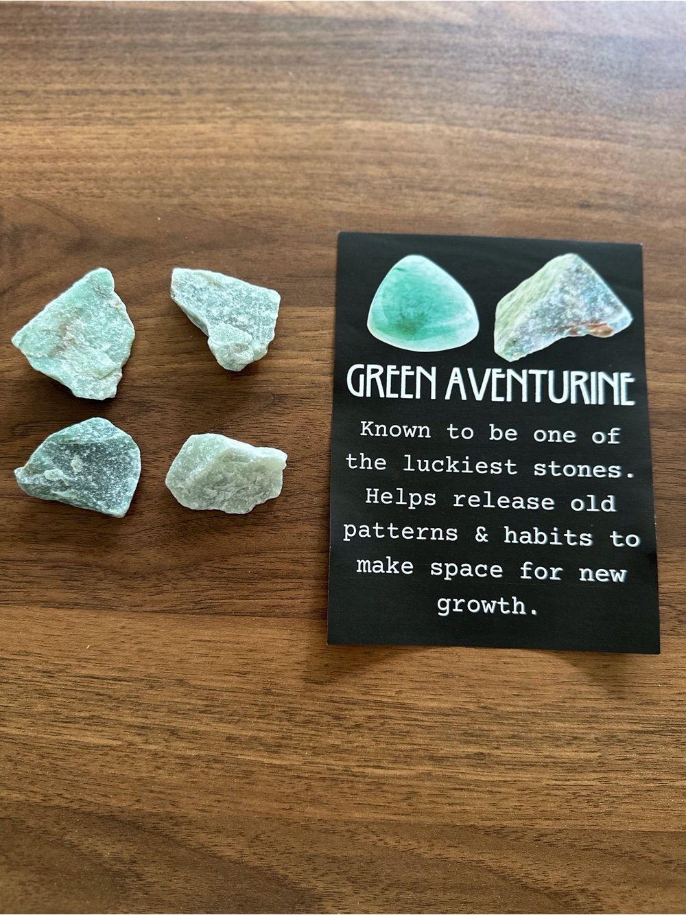 4 pcs Green Aventurine Raw Stone Set